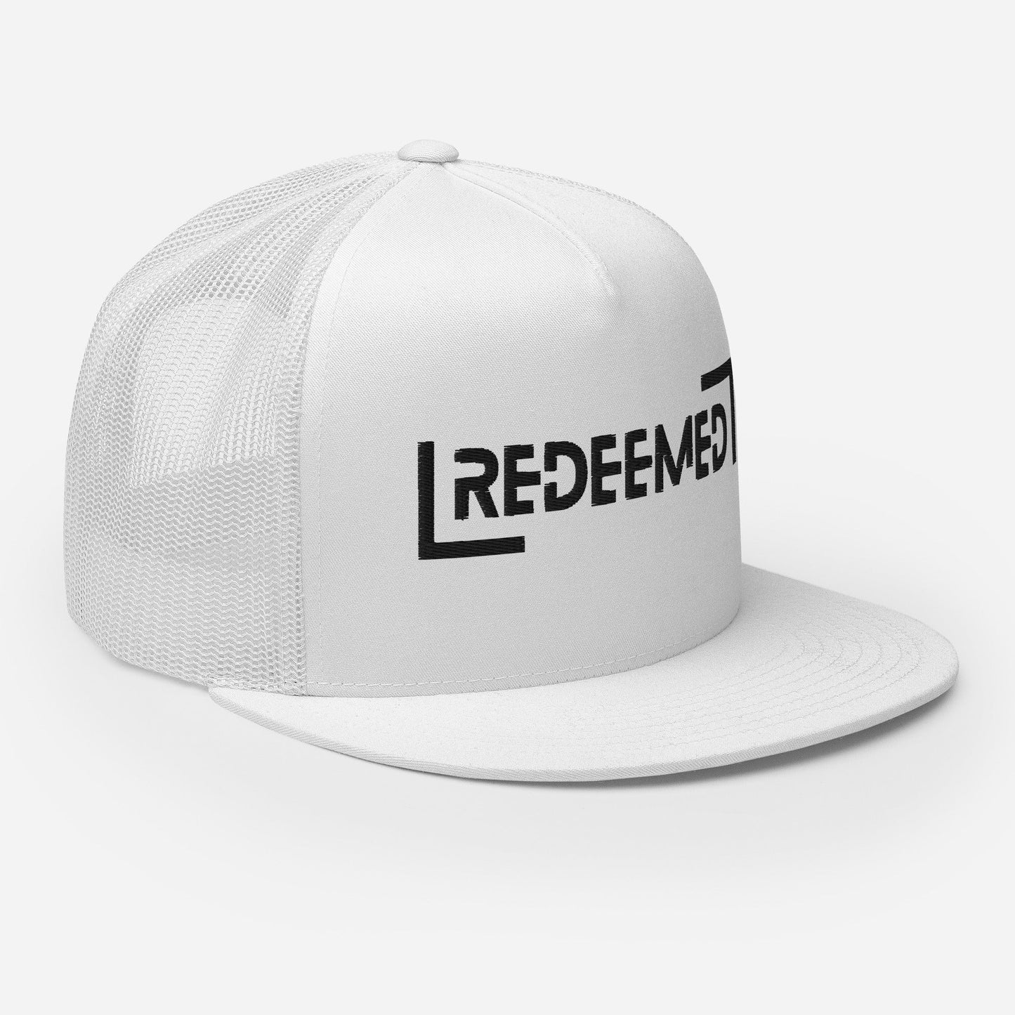 "Redeemed" Christian Hat, Bible Verse Hat, Yupoong 6006 Trucker Cap - Wellness Shine