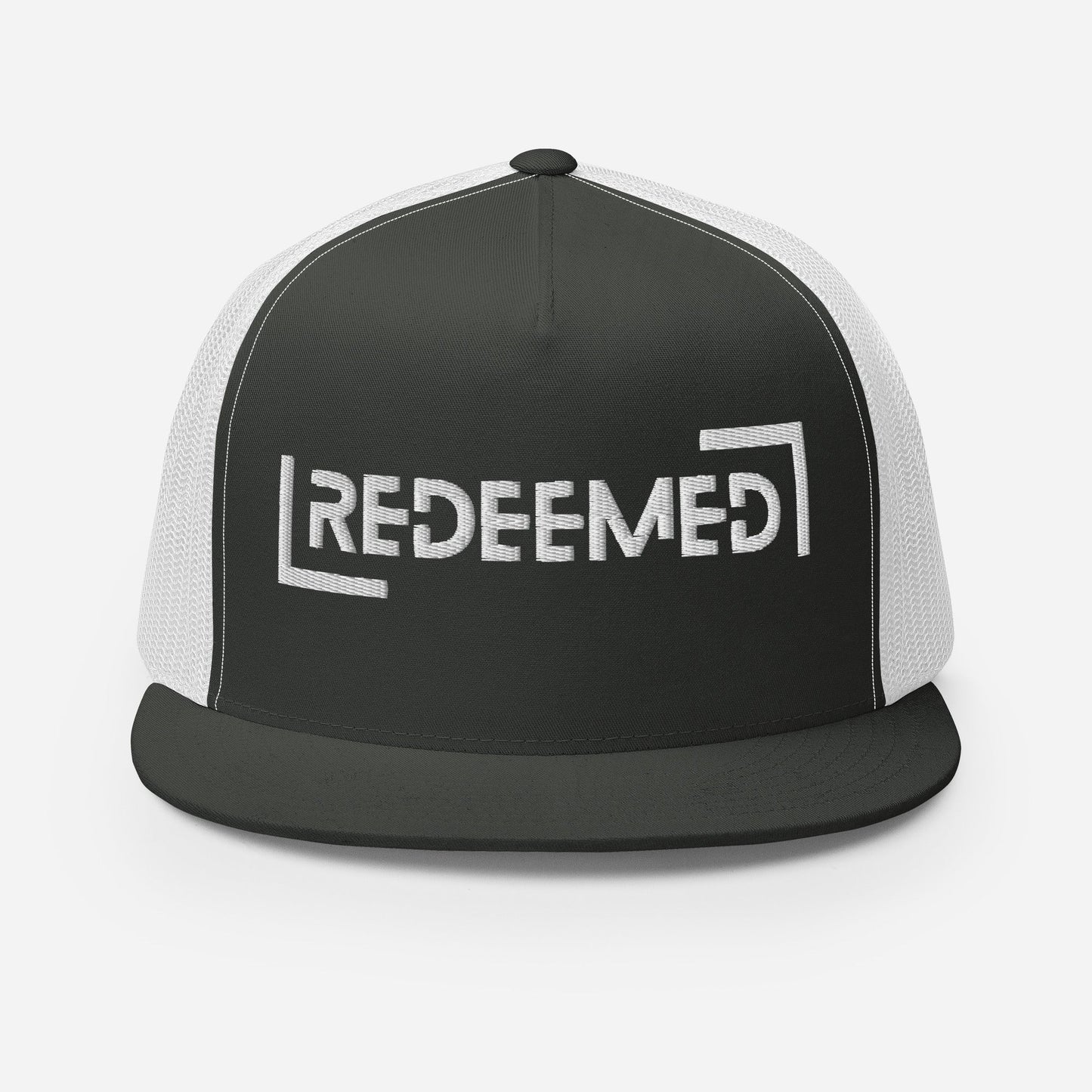"Redeemed" Christian Hat, Bible Verse Hat, Yupoong 6006 Trucker Cap - Wellness Shine