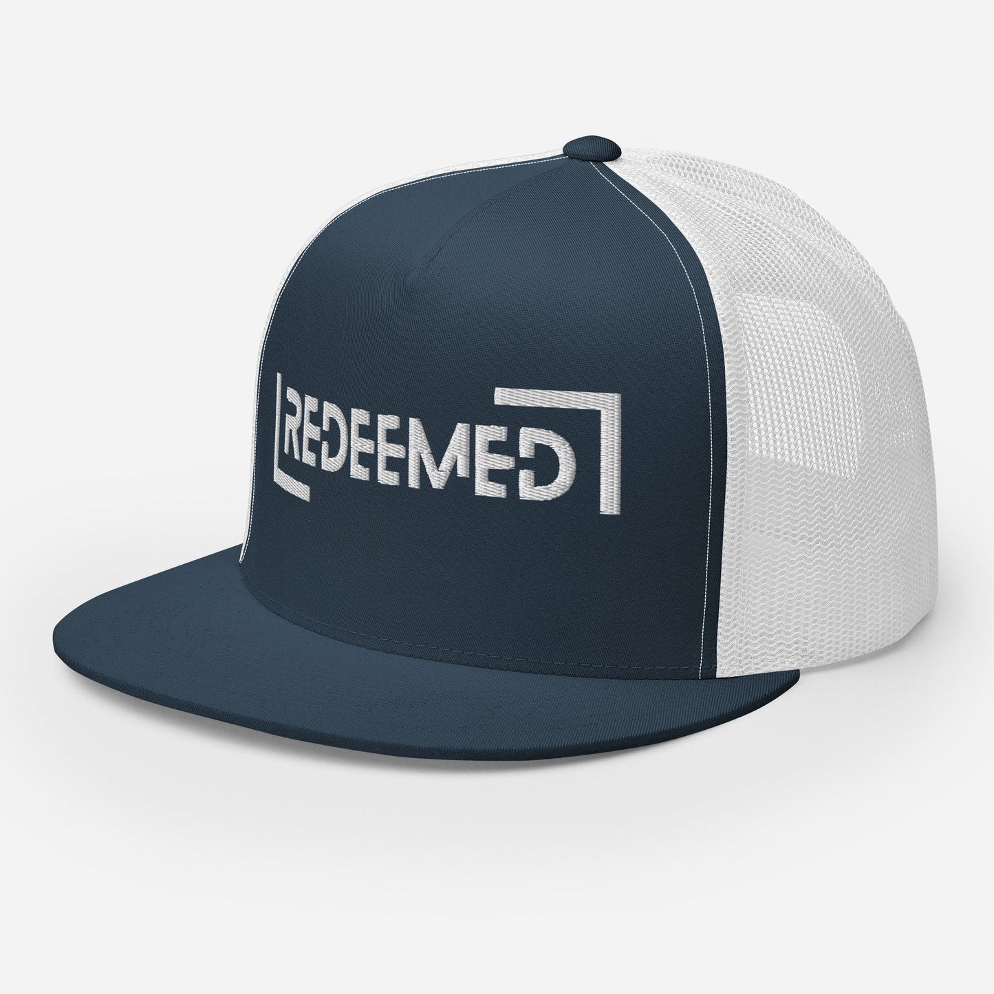 "Redeemed" Christian Hat, Bible Verse Hat, Yupoong 6006 Trucker Cap - Wellness Shine