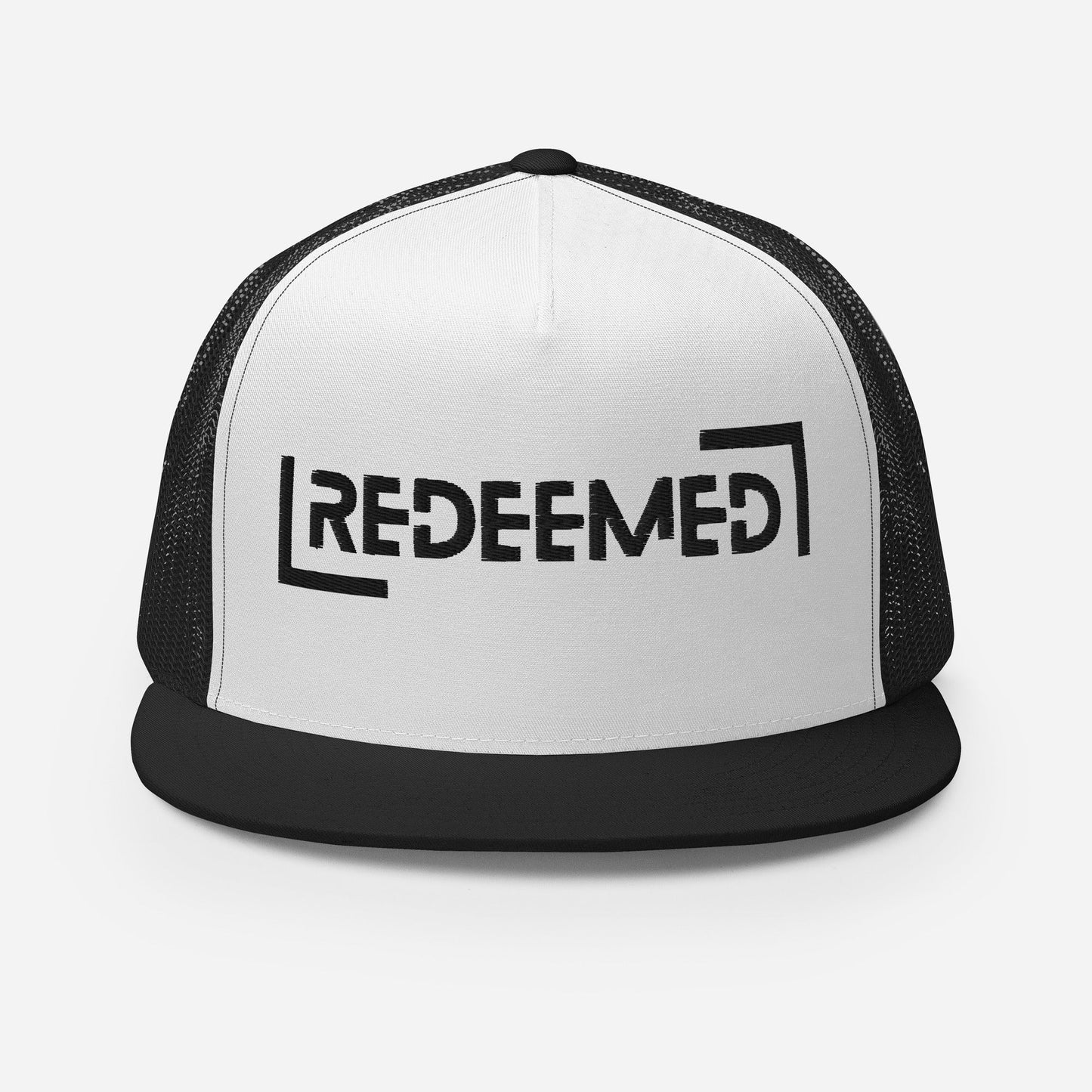 "Redeemed" Christian Hat, Bible Verse Hat, Yupoong 6006 Trucker Cap - Wellness Shine