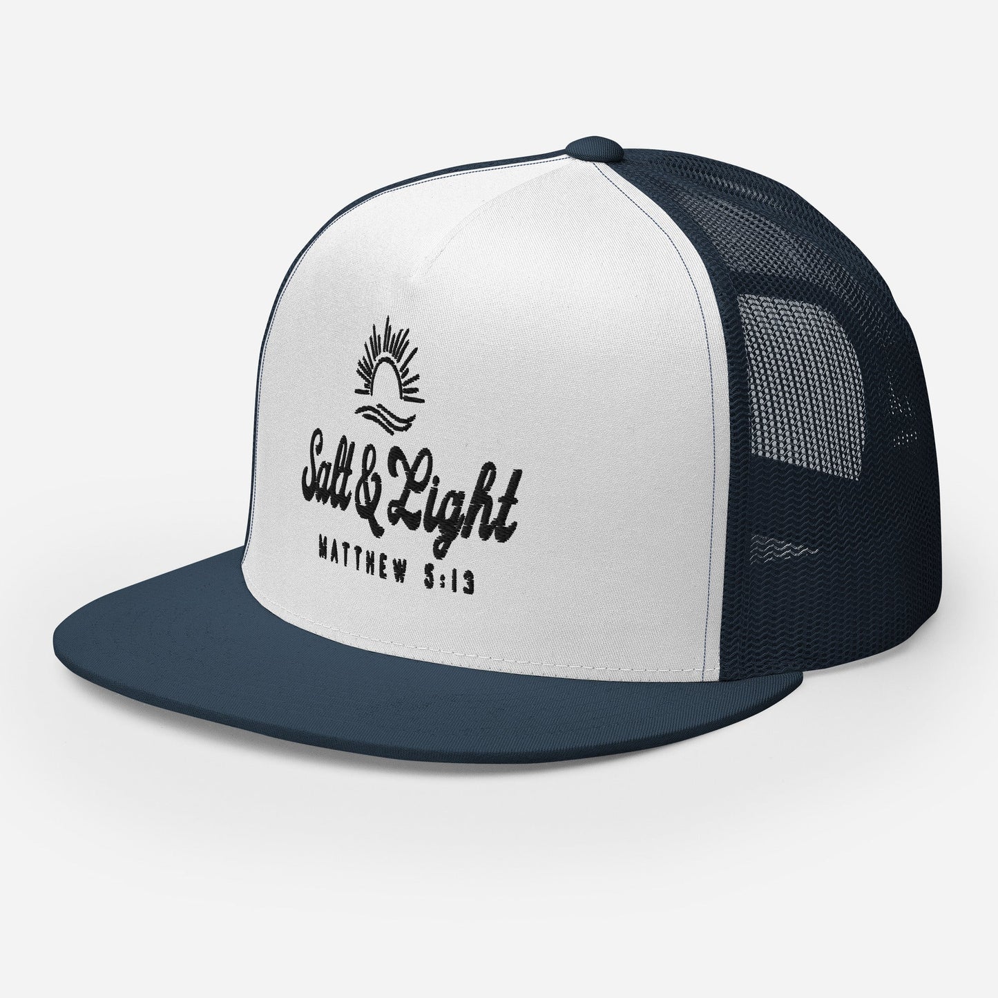 "Salt & Light" Christian Hat, Bible Verse Hat, Yupoong 6006 Trucker Cap - Wellness Shine