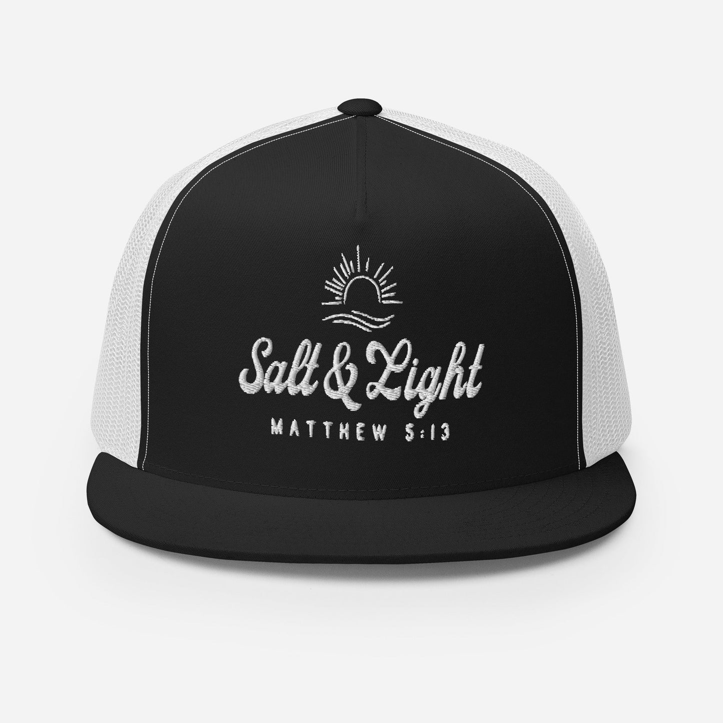 "Salt & Light" Christian Hat, Bible Verse Hat, Yupoong 6006 Trucker Cap - Wellness Shine