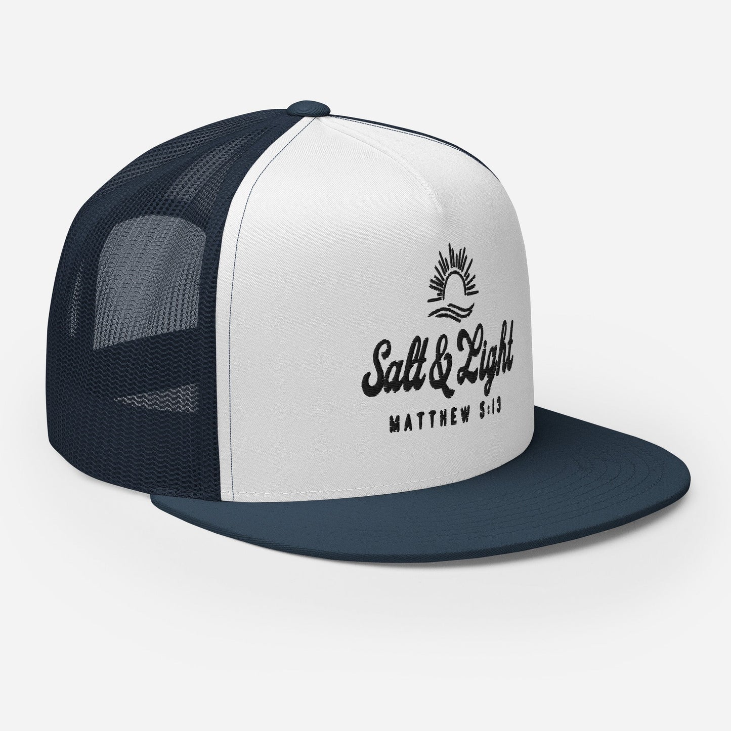 "Salt & Light" Christian Hat, Bible Verse Hat, Yupoong 6006 Trucker Cap - Wellness Shine