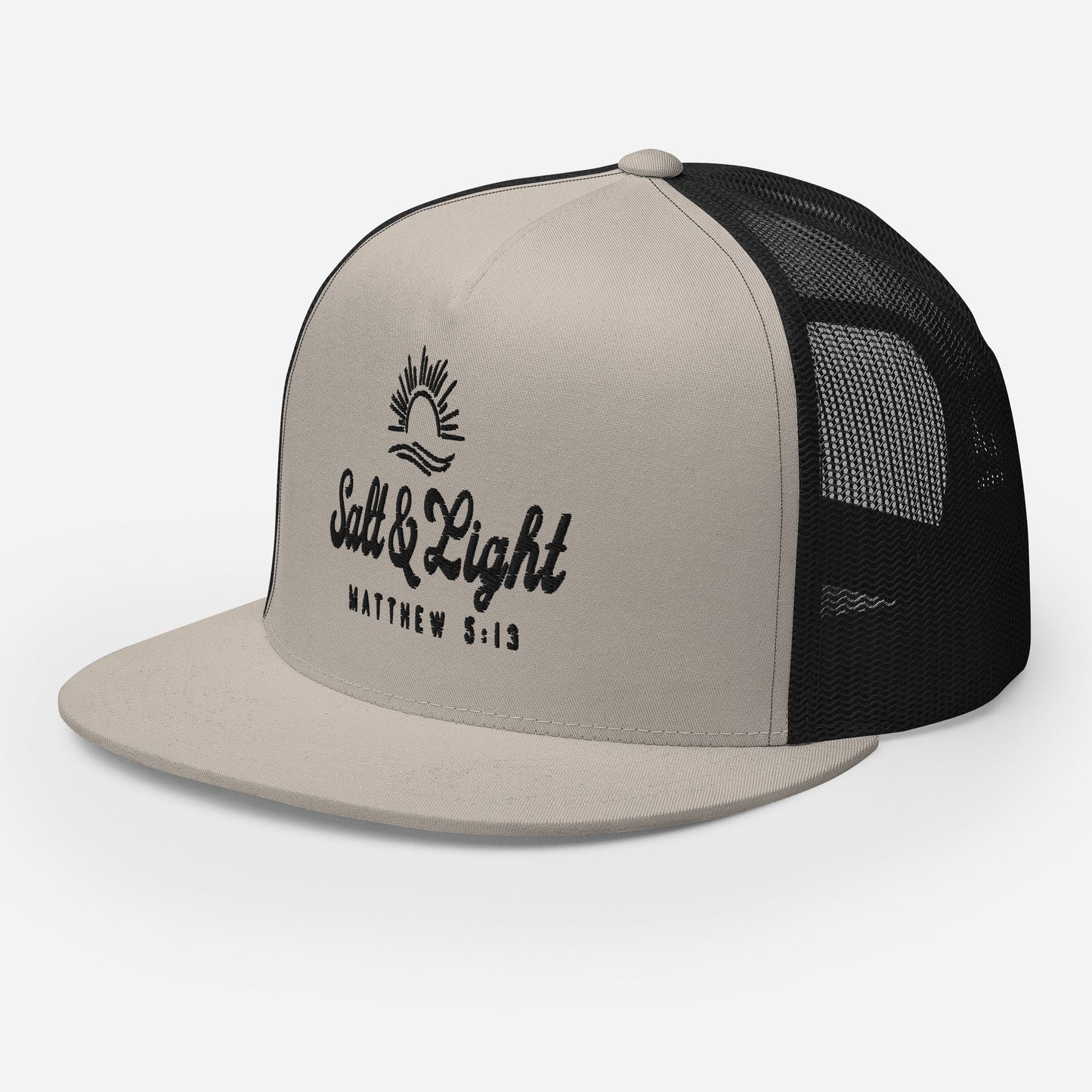 "Salt & Light" Christian Hat, Bible Verse Hat, Yupoong 6006 Trucker Cap - Wellness Shine