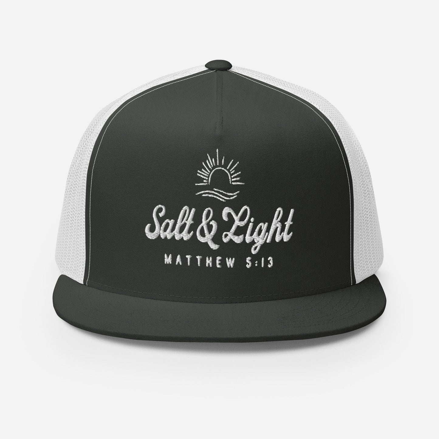 "Salt & Light" Christian Hat, Bible Verse Hat, Yupoong 6006 Trucker Cap - Wellness Shine