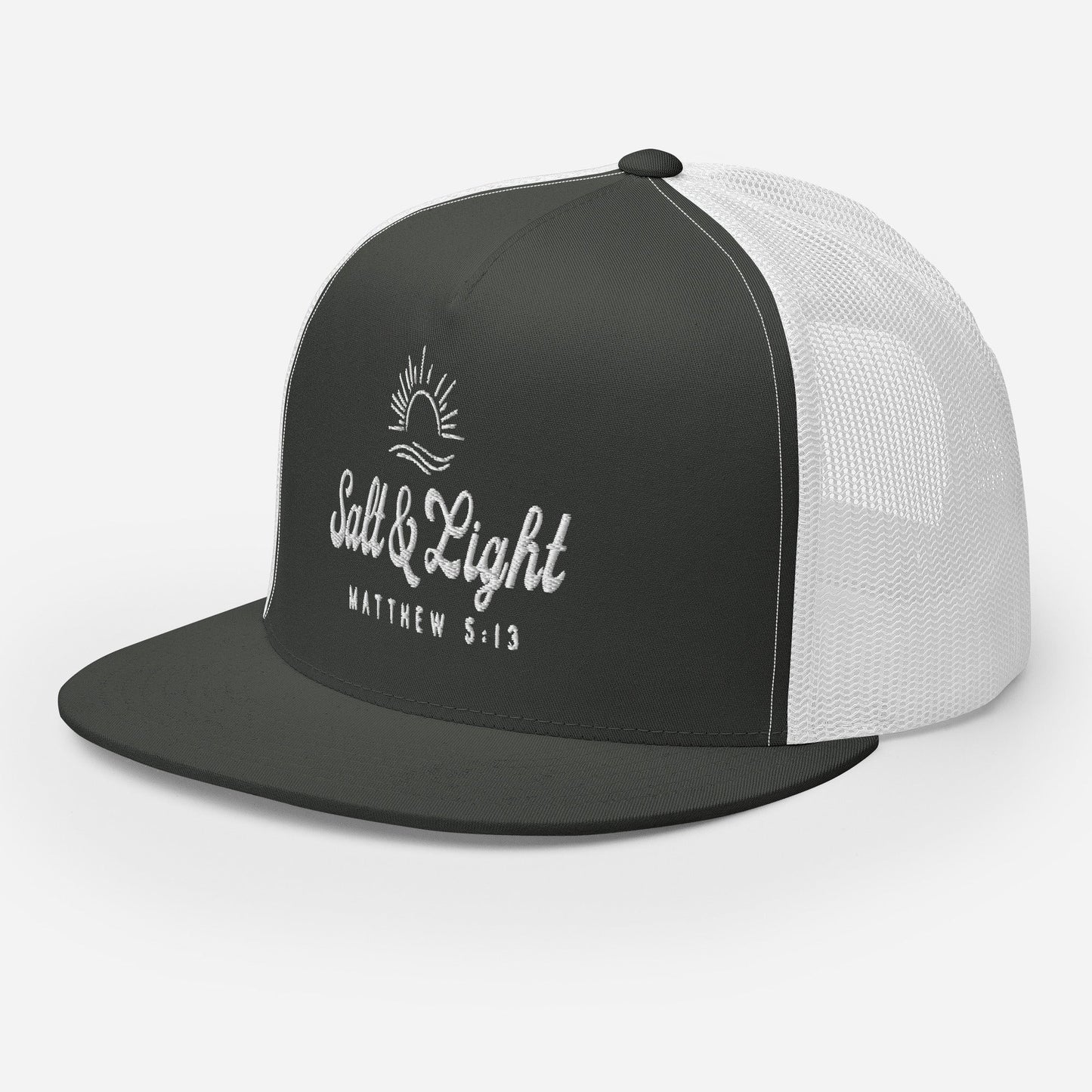 "Salt & Light" Christian Hat, Bible Verse Hat, Yupoong 6006 Trucker Cap - Wellness Shine