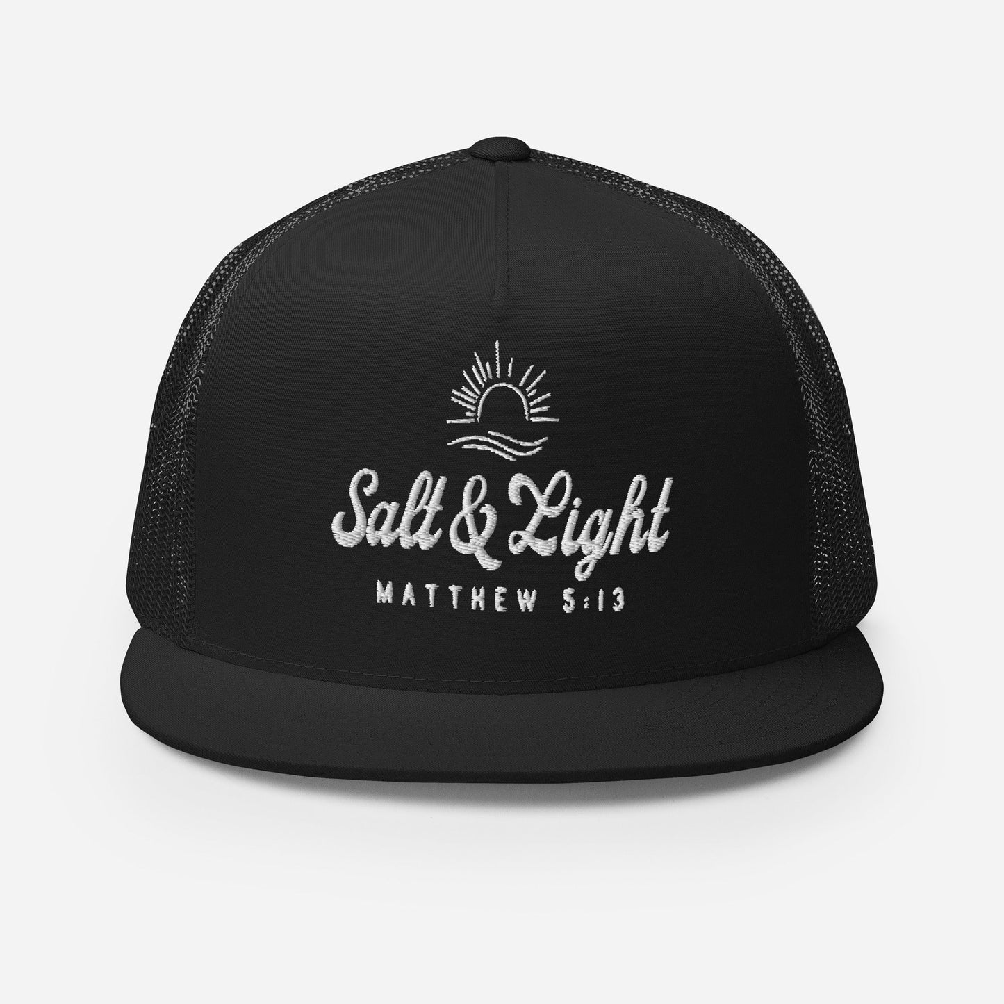 "Salt & Light" Christian Hat, Bible Verse Hat, Yupoong 6006 Trucker Cap - Wellness Shine