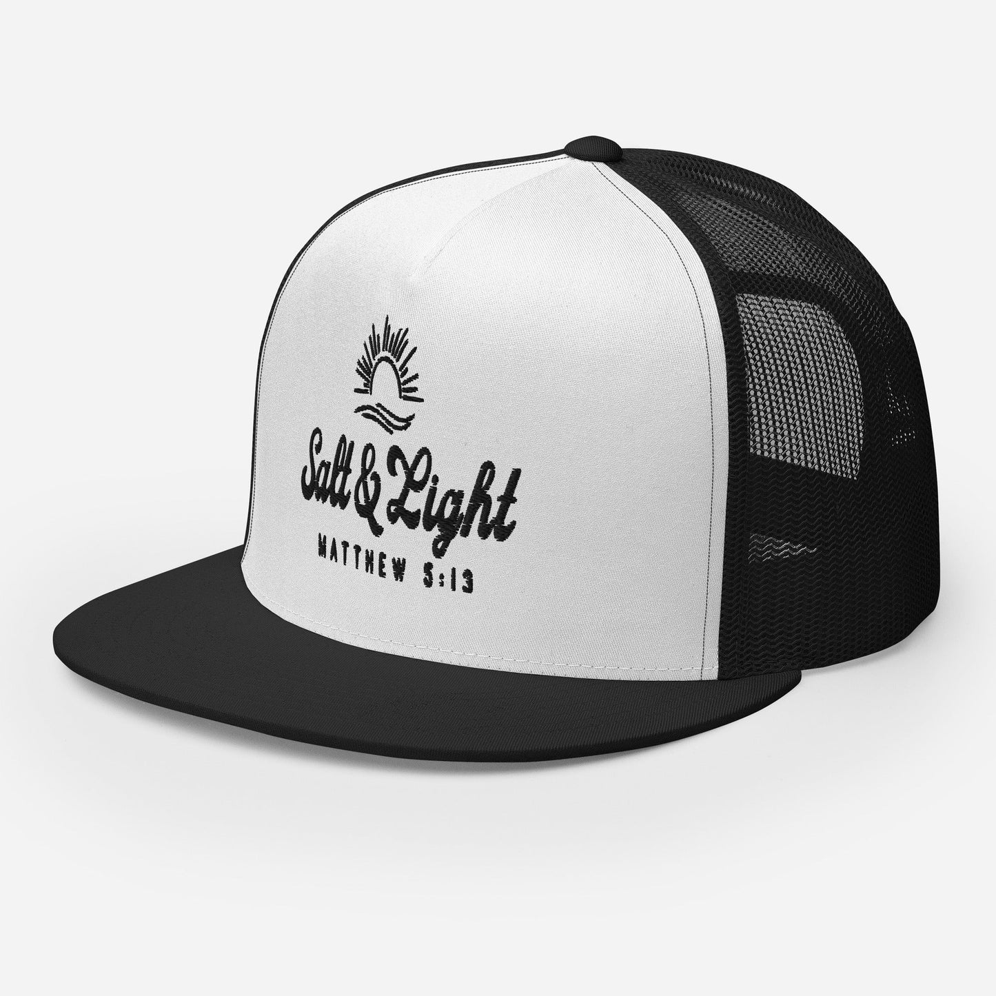 "Salt & Light" Christian Hat, Bible Verse Hat, Yupoong 6006 Trucker Cap - Wellness Shine