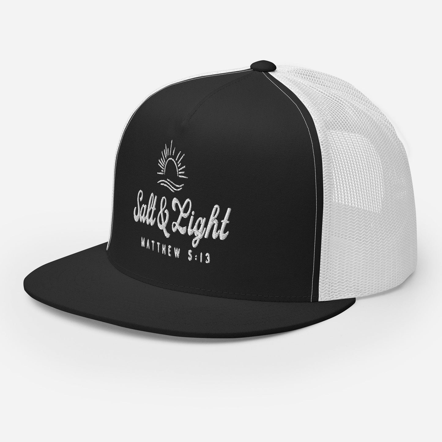 "Salt & Light" Christian Hat, Bible Verse Hat, Yupoong 6006 Trucker Cap - Wellness Shine
