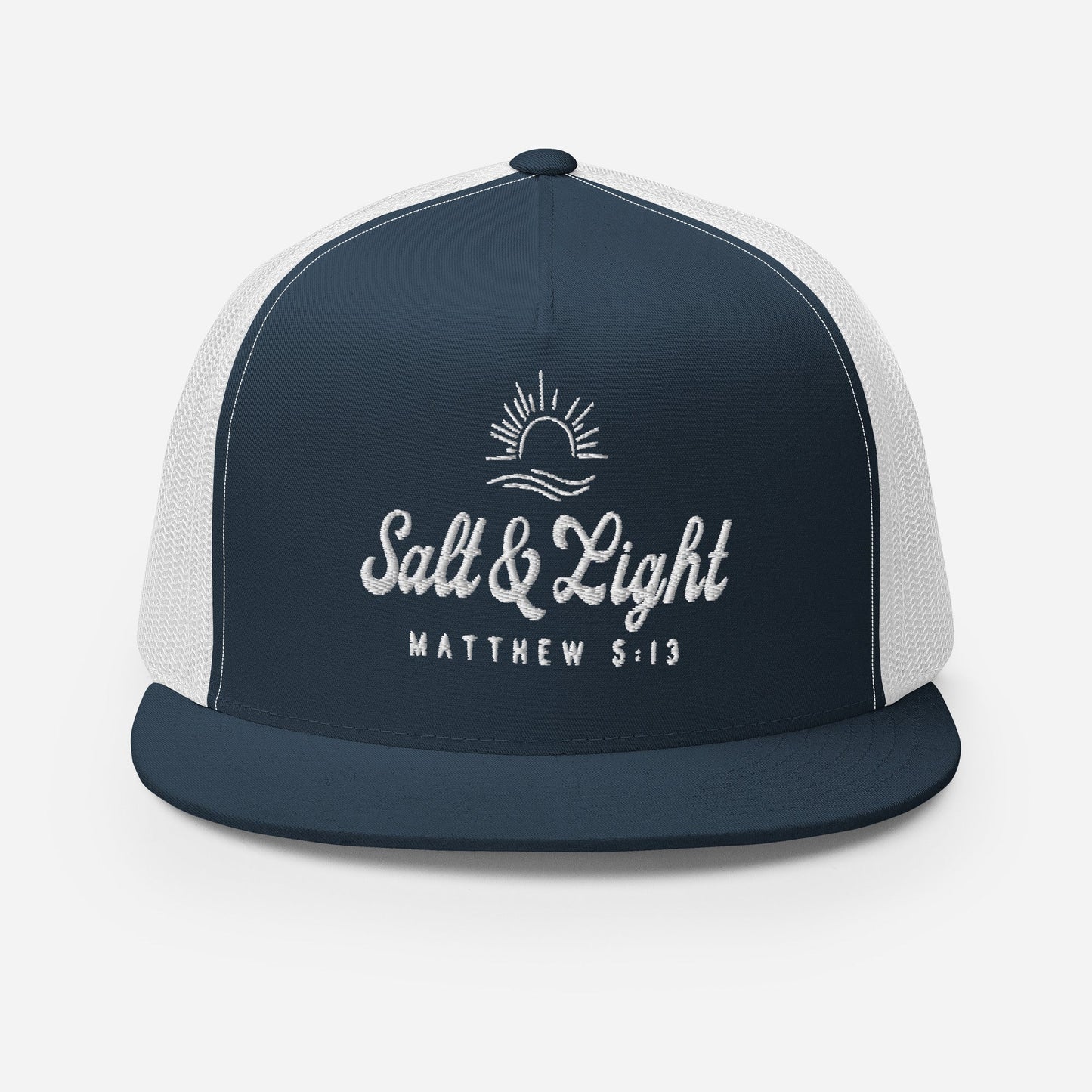 "Salt & Light" Christian Hat, Bible Verse Hat, Yupoong 6006 Trucker Cap - Wellness Shine