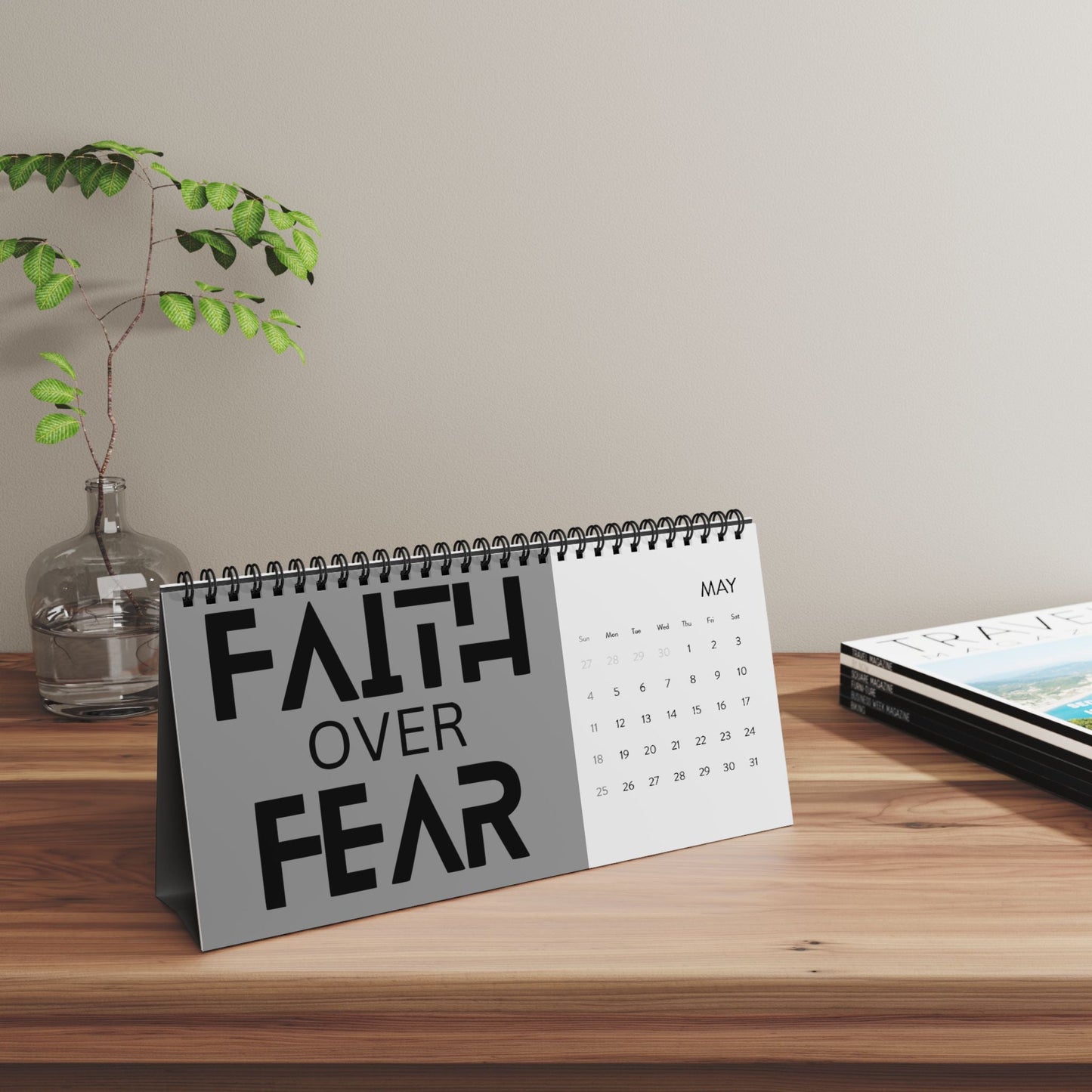 The Lord Is My Shepherd Desktop Calendar (2025 Grid) - Wellness Shine