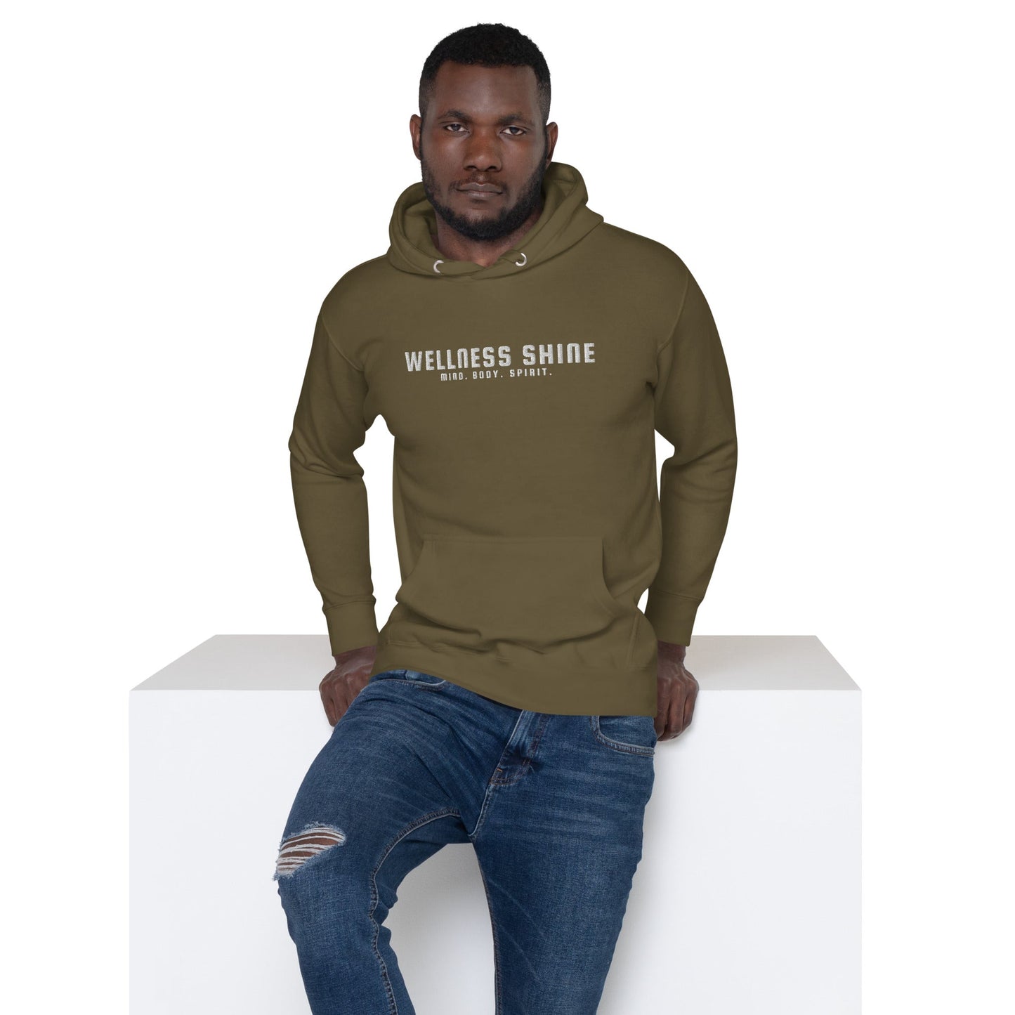 Wellness Shine Brand Embroidered Unisex Hoodie - Wellness Shine