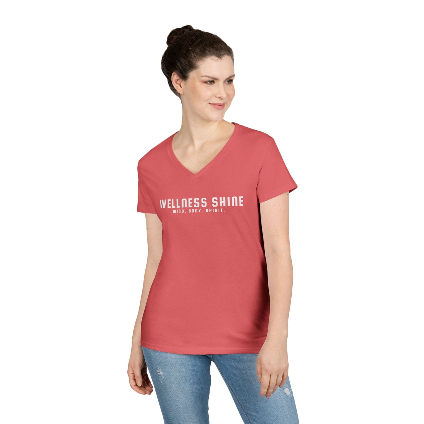Wellness Shine Brand Ladies' V - Neck T-Shirt - Wellness Shine