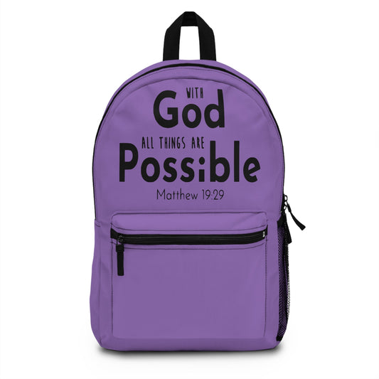 With God All Things Are Possible Backpack - Wellness Shine