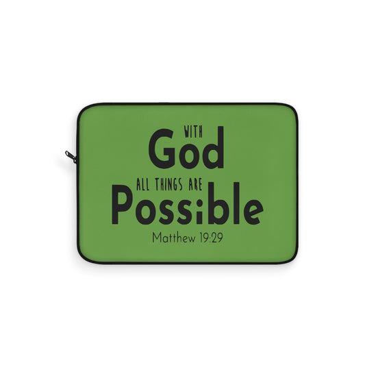 With God All Things Are Possible Laptop Sleeve - Wellness Shine