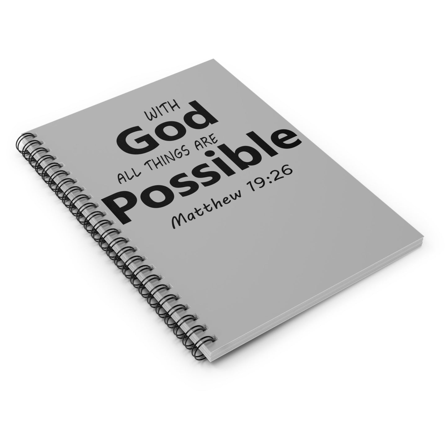 With God All Things Are Possible Spiral Notebook Ruled Line - Wellness Shine