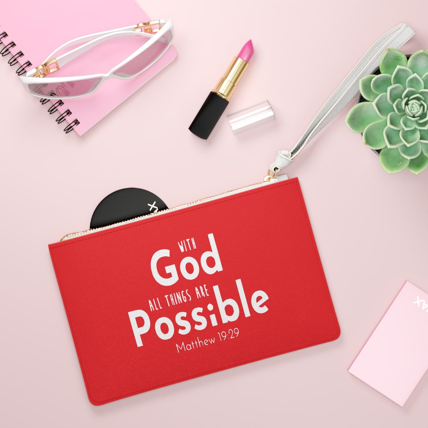 With God All Things Are Posssible - Clutch Bag - Wellness Shine