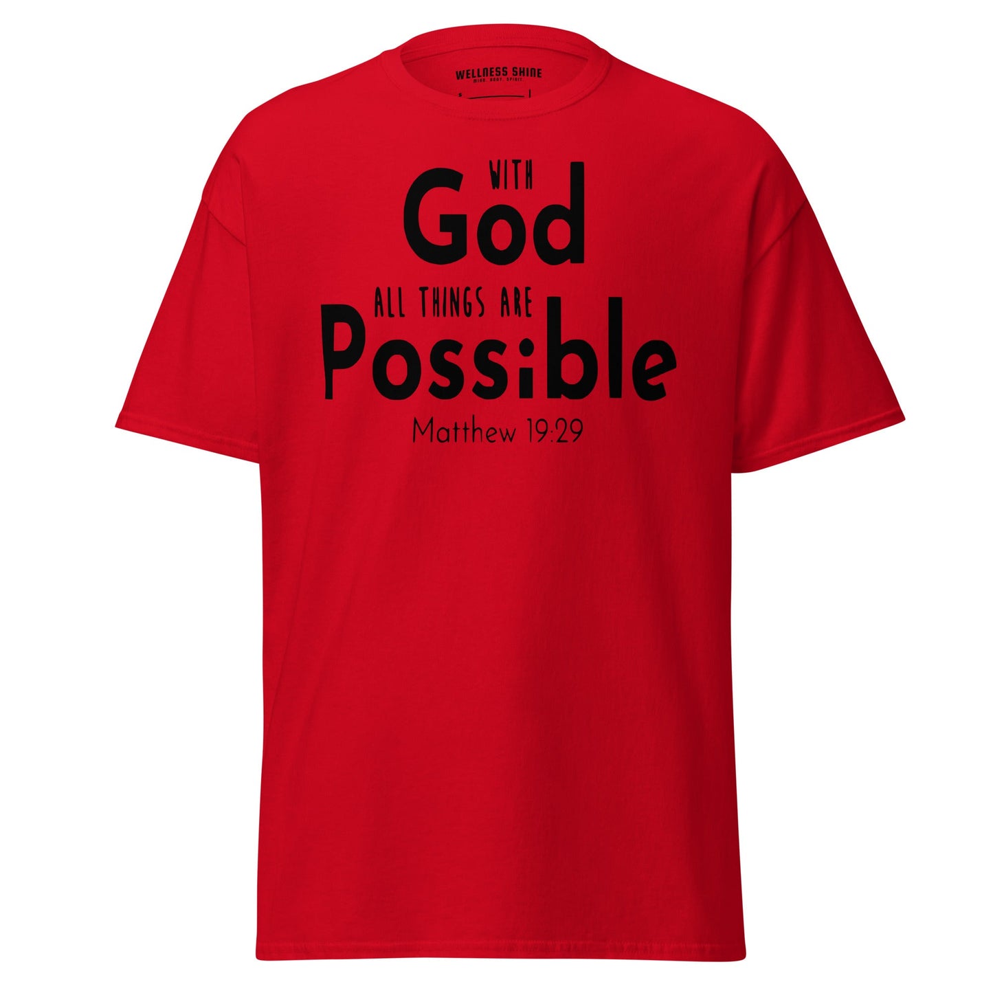 With God All Things Christian Shirt, Bible Versed Tee, Gift - Christianity, Christianity Apparel, Jesus - Christian, Christianity Faith Shirt - Wellness Shine