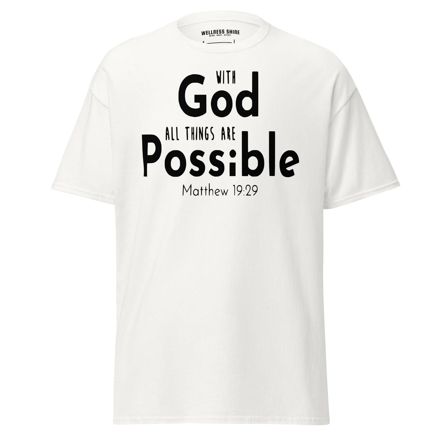 With God All Things Christian Shirt, Bible Versed Tee, Gift - Christianity, Christianity Apparel, Jesus - Christian, Christianity Faith Shirt - Wellness Shine