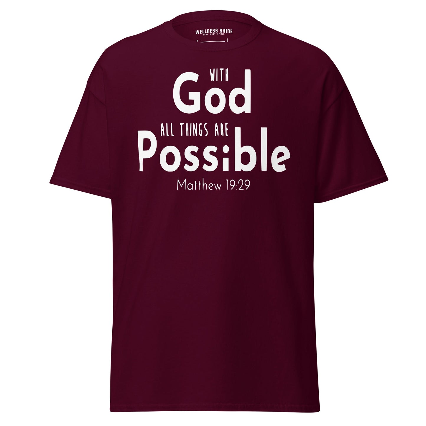 With God All Things Christian Shirt, Bible Versed Tee, Gift - Christianity, Christianity Apparel, Jesus - Christian, Christianity Faith Shirt - Wellness Shine