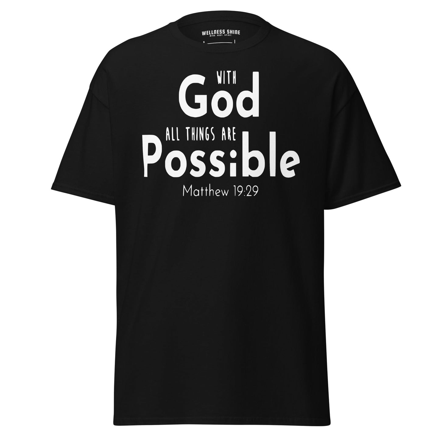 With God All Things Christian Shirt, Bible Versed Tee, Gift - Christianity, Christianity Apparel, Jesus - Christian, Christianity Faith Shirt - Wellness Shine