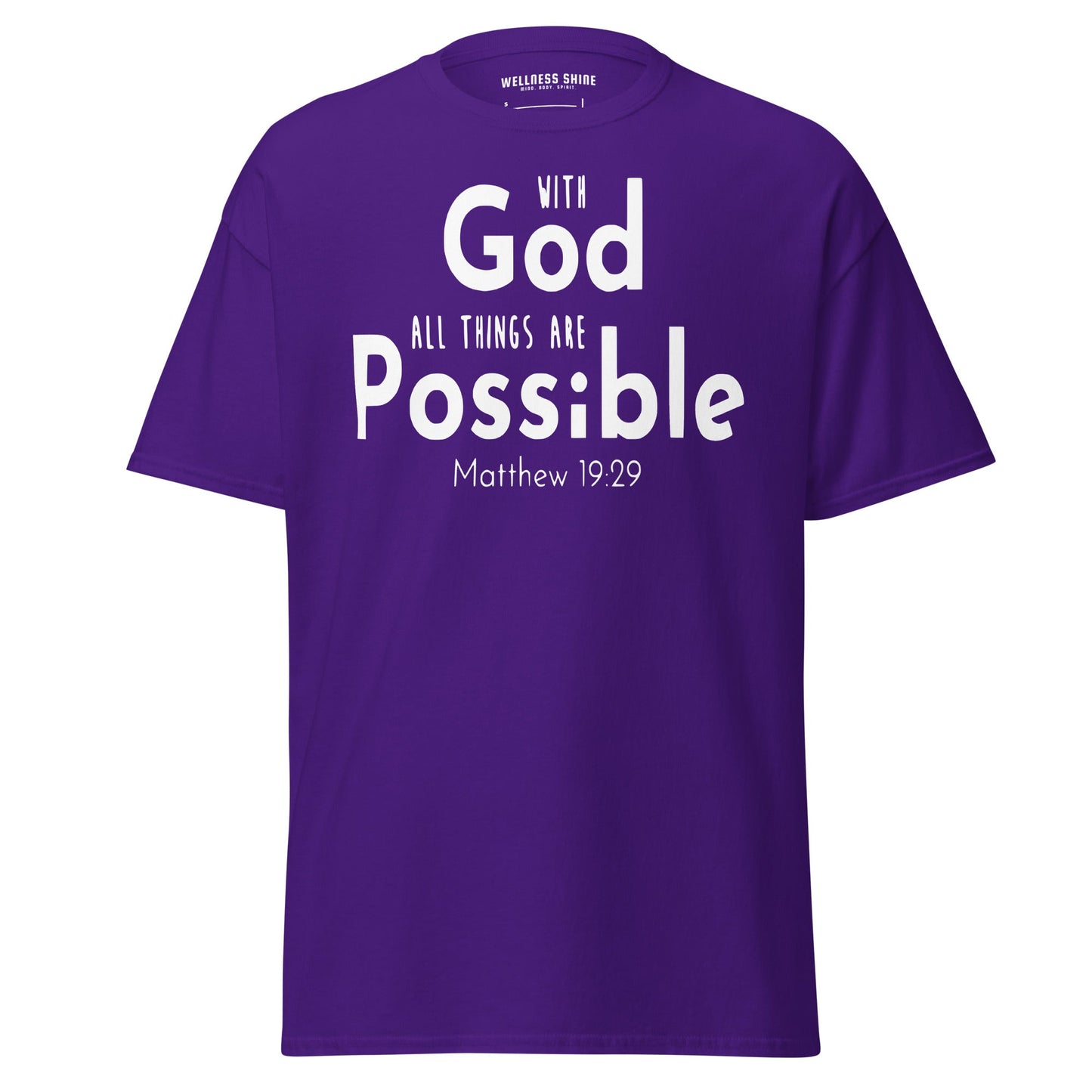With God All Things Christian Shirt, Bible Versed Tee, Gift - Christianity, Christianity Apparel, Jesus - Christian, Christianity Faith Shirt - Wellness Shine