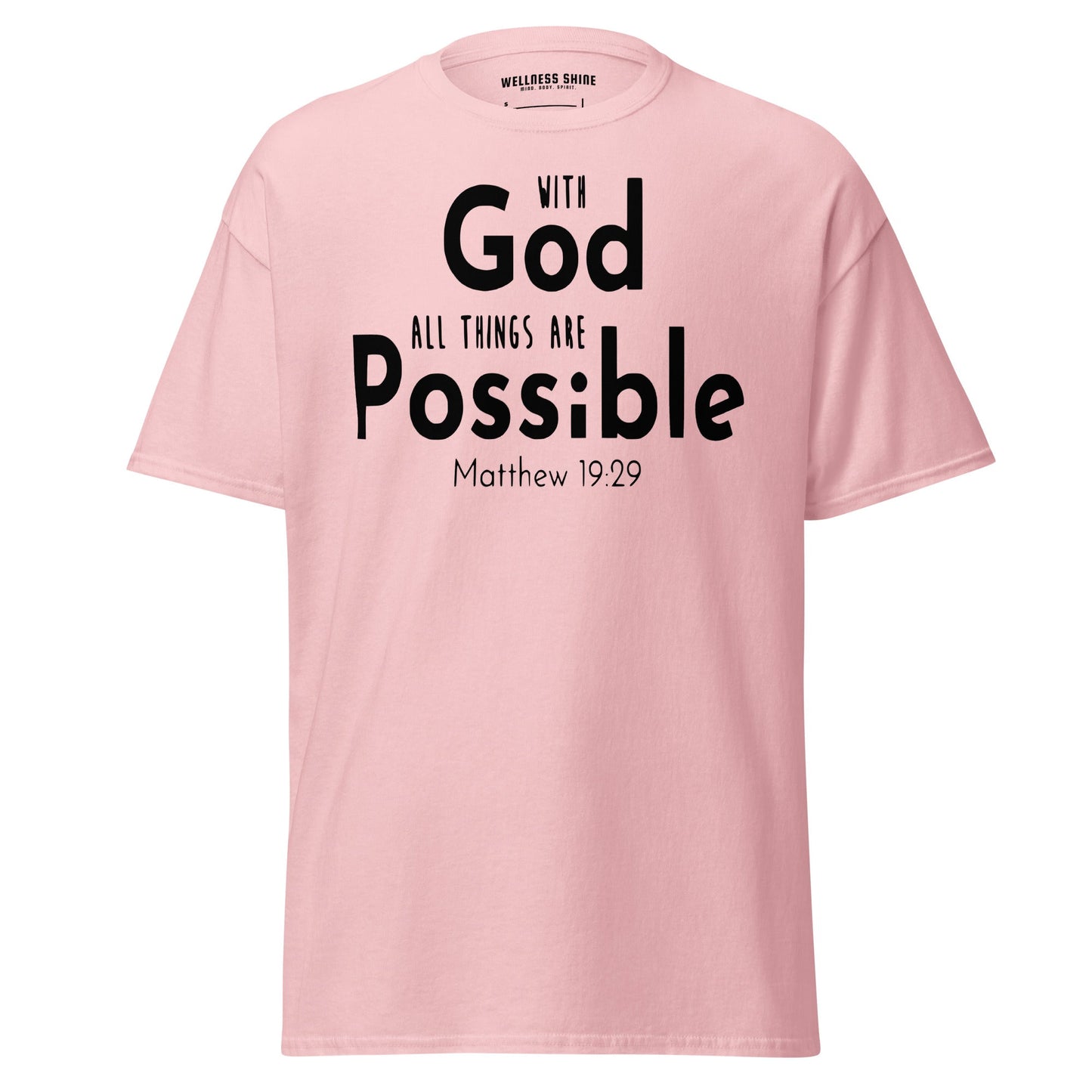 With God All Things Christian Shirt, Bible Versed Tee, Gift - Christianity, Christianity Apparel, Jesus - Christian, Christianity Faith Shirt - Wellness Shine