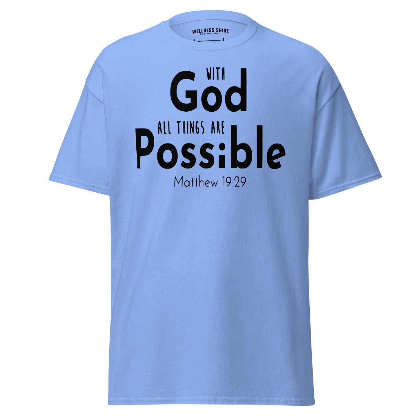 With God All Things Christian Shirt, Bible Versed Tee, Gift - Christianity, Christianity Apparel, Jesus - Christian, Christianity Faith Shirt - Wellness Shine