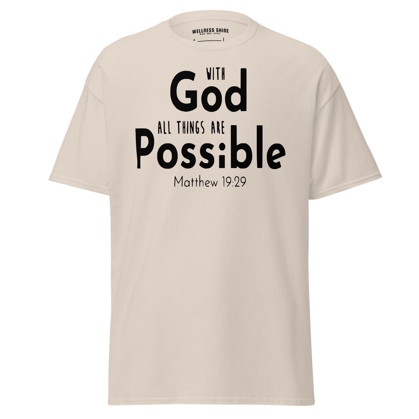 With God All Things Christian Shirt, Bible Versed Tee, Gift - Christianity, Christianity Apparel, Jesus - Christian, Christianity Faith Shirt - Wellness Shine