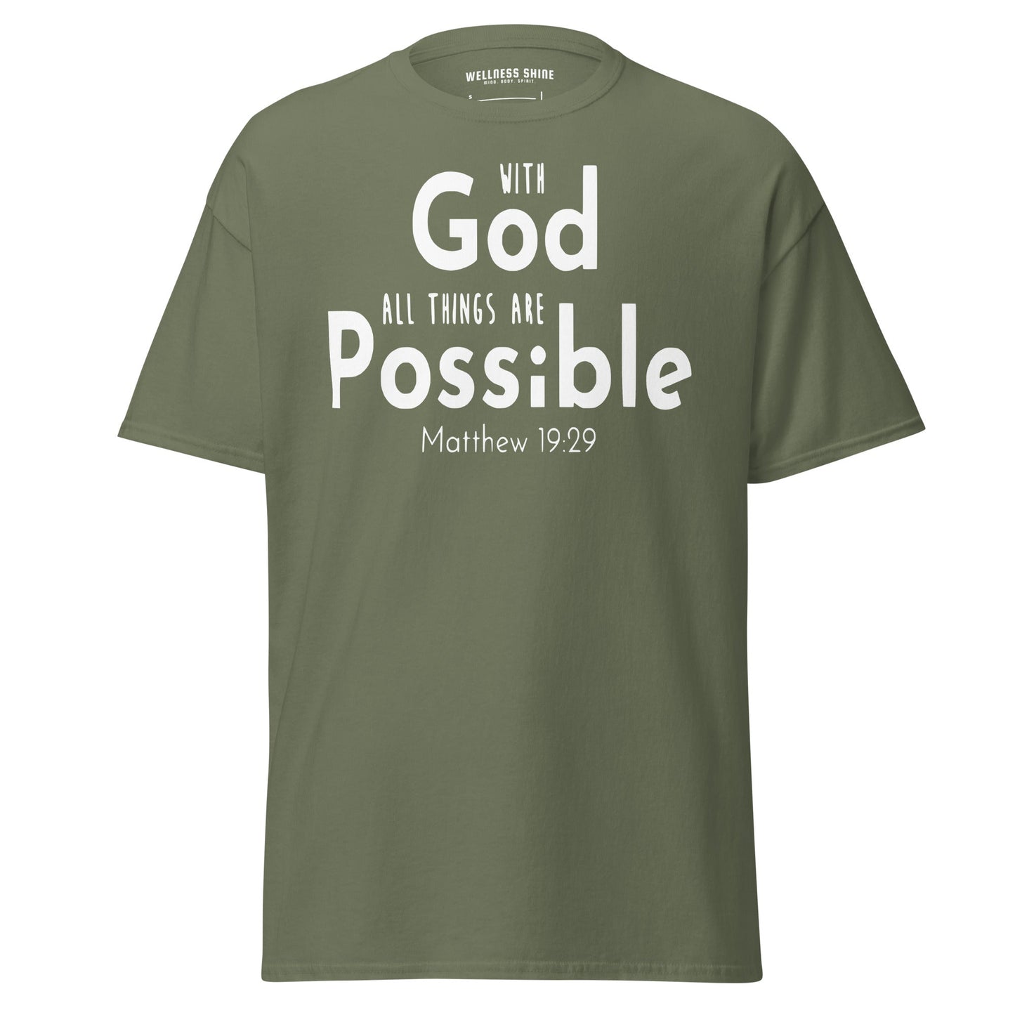 With God All Things Christian Shirt, Bible Versed Tee, Gift - Christianity, Christianity Apparel, Jesus - Christian, Christianity Faith Shirt - Wellness Shine