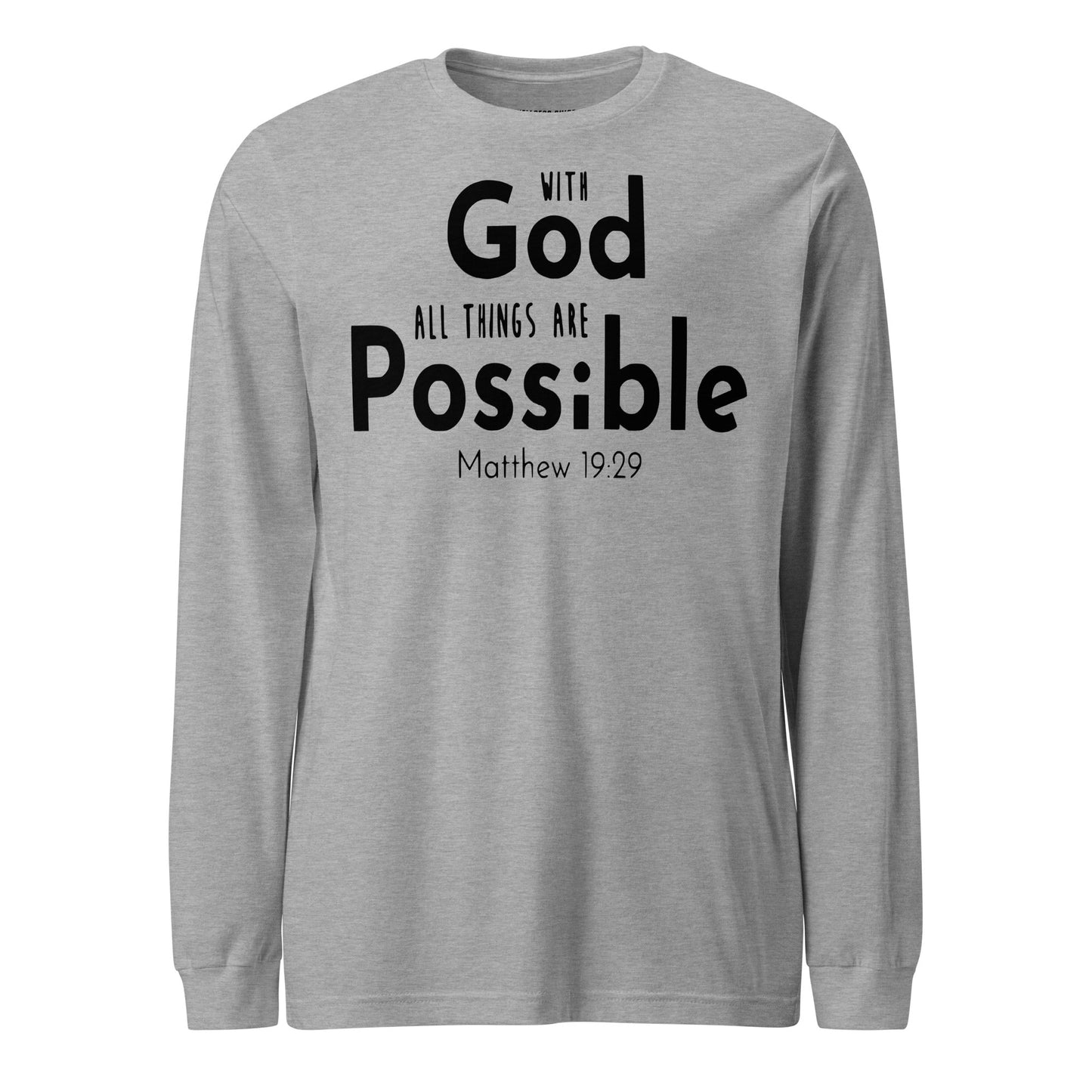 With God Unisex Long Sleeve Tee - Faith Based Apparel - Wellness Shine - Wellness Shine