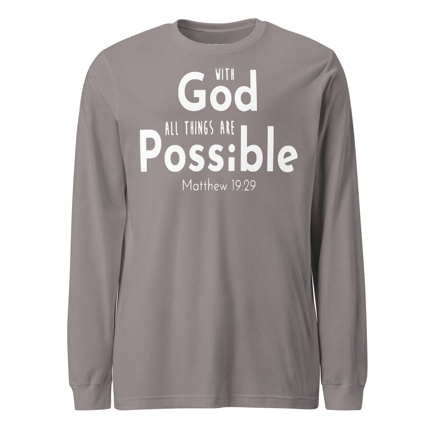 With God Unisex Long Sleeve Tee - Faith Based Apparel - Wellness Shine - Wellness Shine