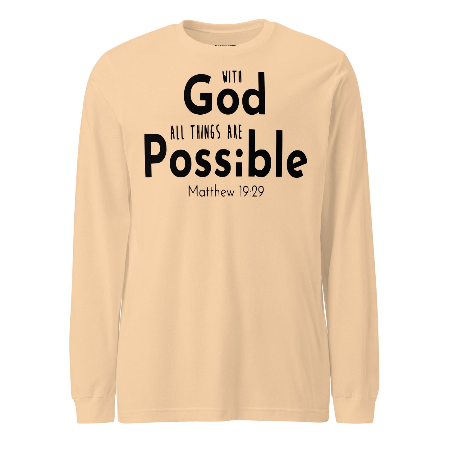 With God Unisex Long Sleeve Tee - Faith Based Apparel - Wellness Shine - Wellness Shine