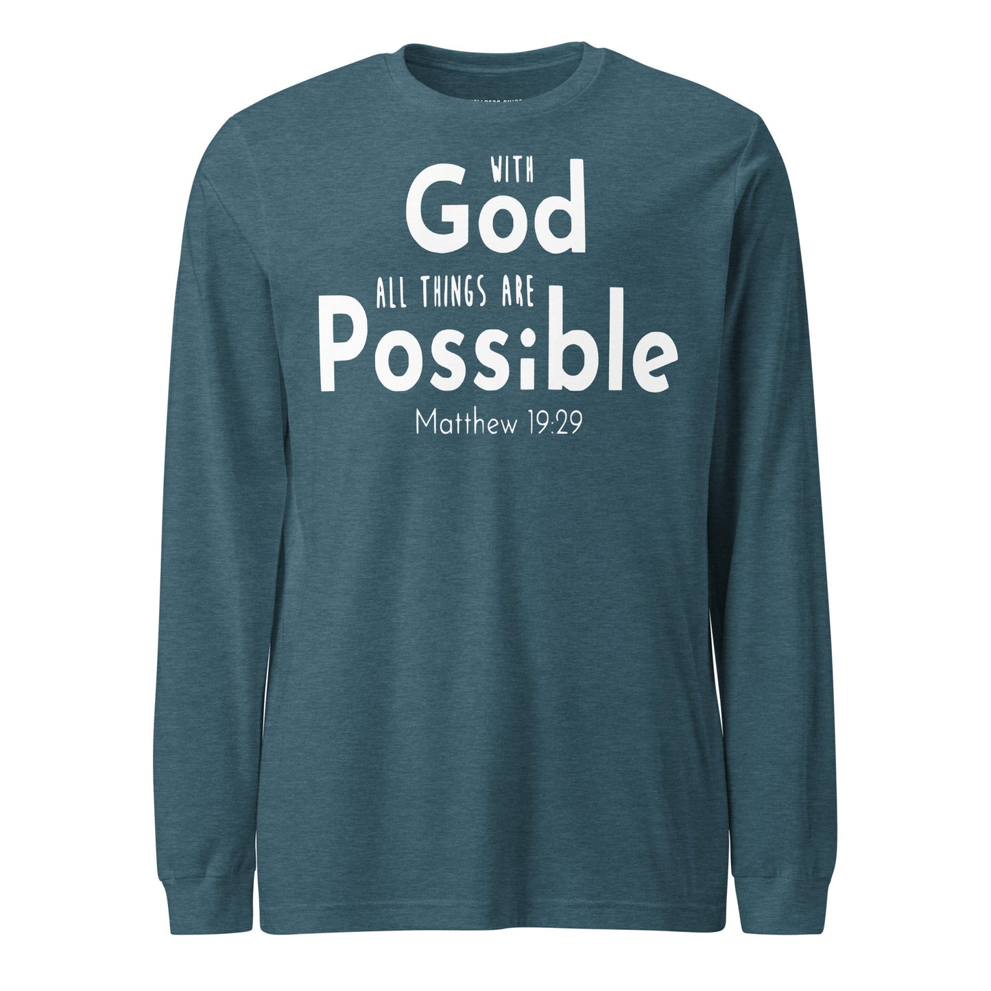 With God Unisex Long Sleeve Tee - Faith Based Apparel - Wellness Shine - Wellness Shine