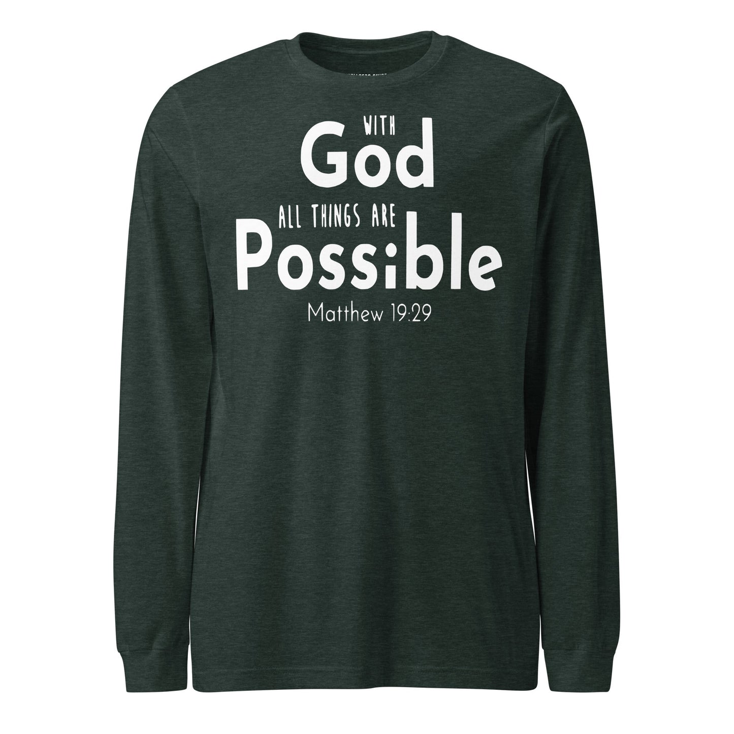 With God Unisex Long Sleeve Tee - Faith Based Apparel - Wellness Shine - Wellness Shine