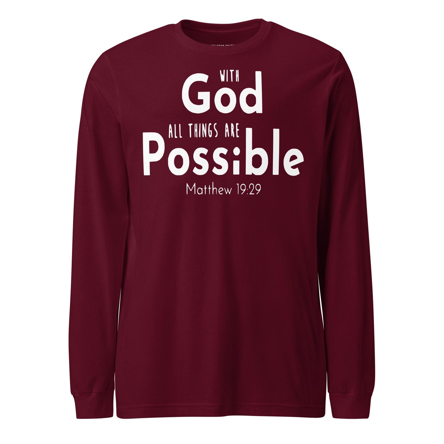 With God Unisex Long Sleeve Tee - Faith Based Apparel - Wellness Shine - Wellness Shine
