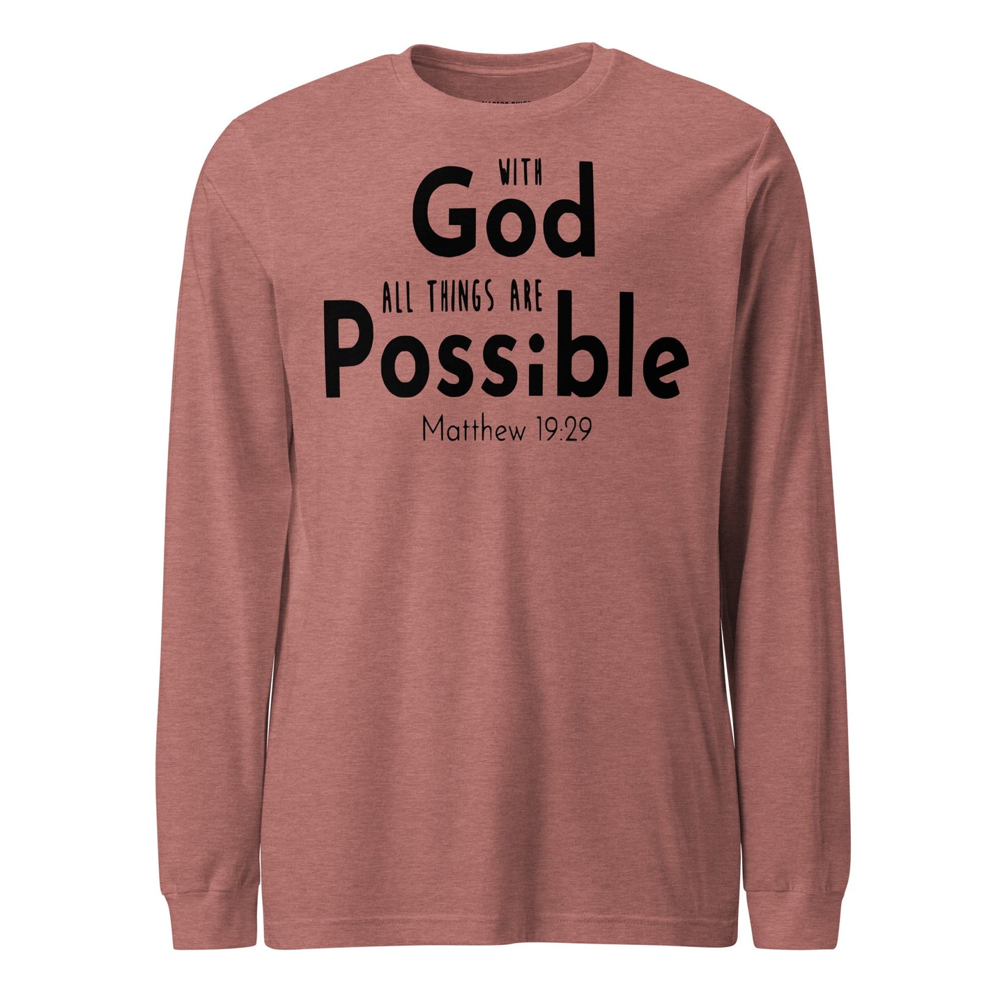 With God Unisex Long Sleeve Tee - Faith Based Apparel - Wellness Shine - Wellness Shine