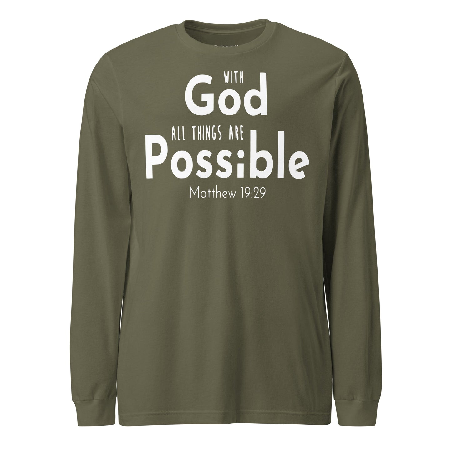 With God Unisex Long Sleeve Tee - Faith Based Apparel - Wellness Shine - Wellness Shine