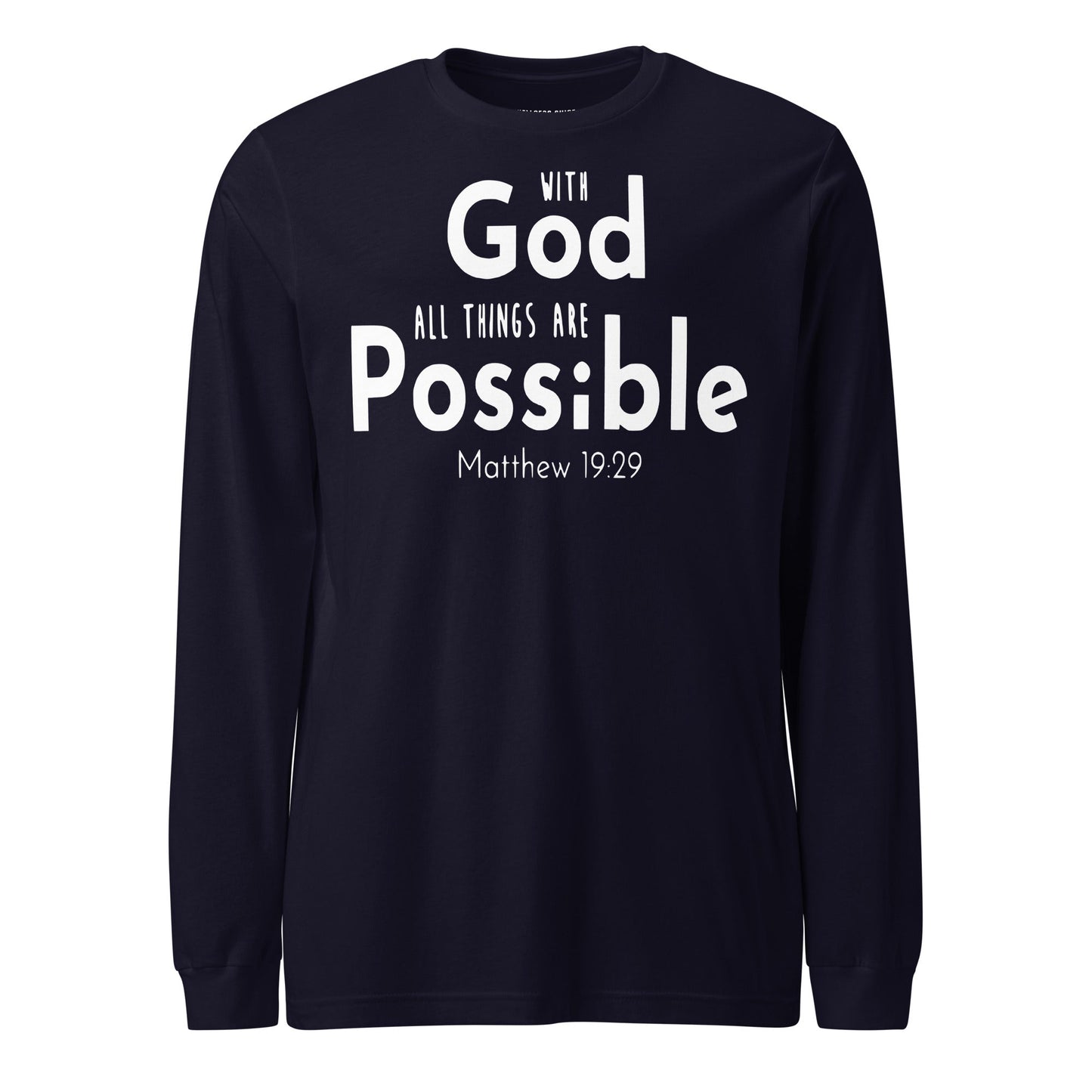 With God Unisex Long Sleeve Tee - Faith Based Apparel - Wellness Shine - Wellness Shine