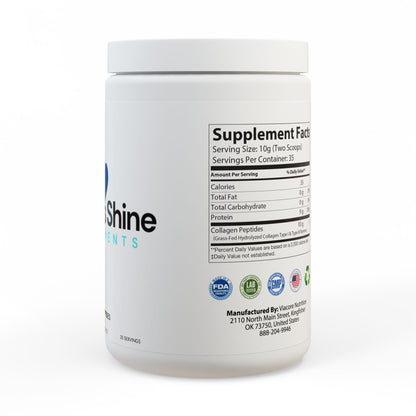 Wellness Shine Collagen Peptides Type I & III Supplement (350g, 12.3oz)