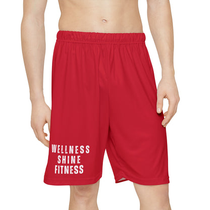 Wellness Shine Fitness Men’s Sports Shorts, Dark Red