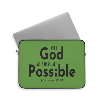 With God All Things Are Possible Laptop Sleeve