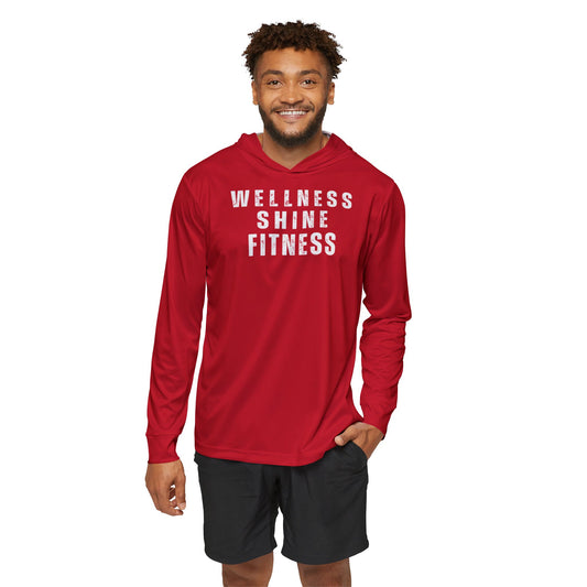 Wellness Shine Fitness Men's Sports Warmup Hoodie, Dark Red