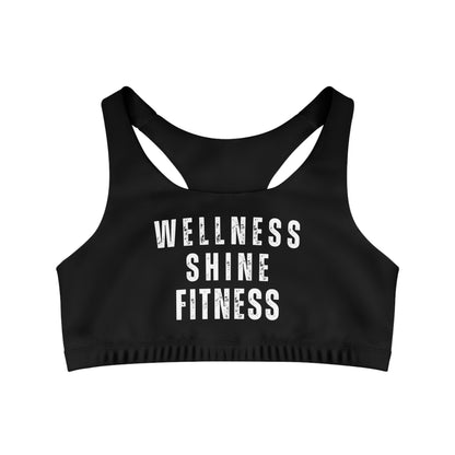 Wellness Shine Fitness Seamless Sports Bra, Black