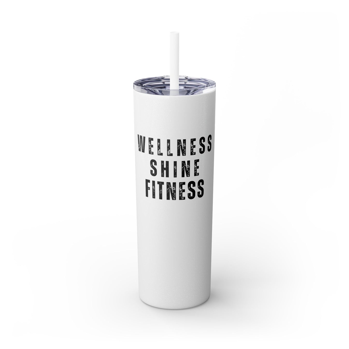 Wellness Shine Fitness Skinny Tumbler with Straw, 20oz