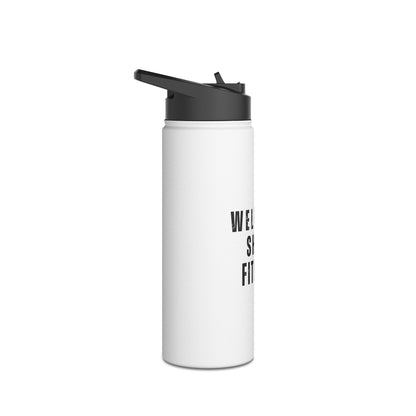 Wellness Shine Fitness Stainless Steel Water Bottle, Standard Lid, White