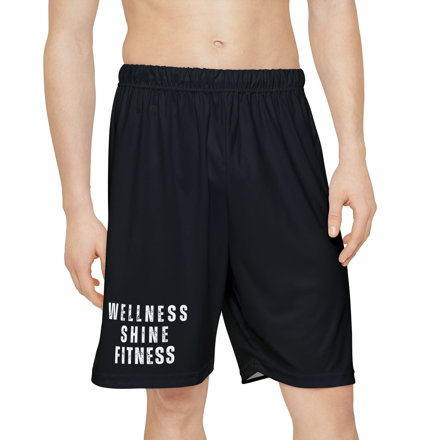 Wellness Shine Fitness Men’s Sports Shorts, Black