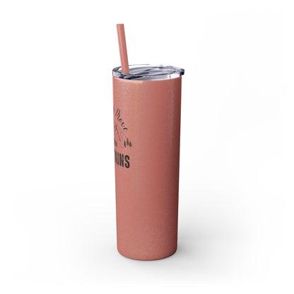 Faith Can Move Mountains Skinny Tumbler with Straw, 20oz