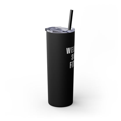 Wellness Shine Fitness Skinny Tumbler with Straw, 20oz