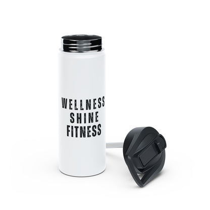 Wellness Shine Fitness Stainless Steel Water Bottle, Standard Lid, White